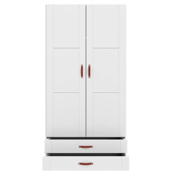 Armoire 100 cm - 2 portes & 2 tiroirs - 1 tringle & 1 étagère