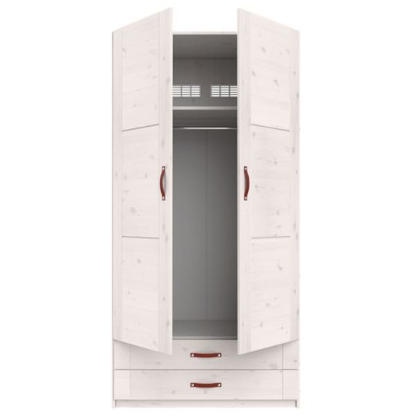 Armoire 100 cm - 2 portes & 2 tiroirs - 1 tringle & 1 étagère