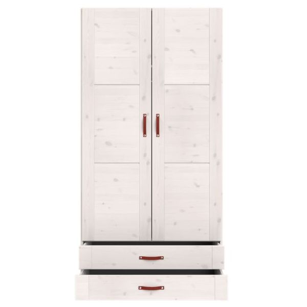Armoire 100 cm - 2 portes & 2 tiroirs - 1 tringle & 1 étagère