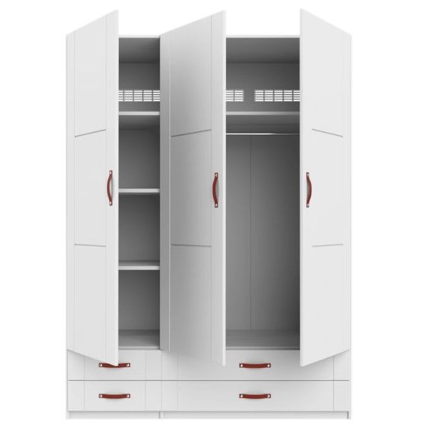 Armoire 150 cm - 3 portes & 4 tiroirs