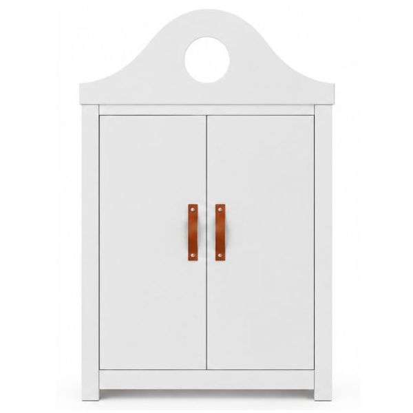 Bibliothèque Horloge - 2 portes - Blanc