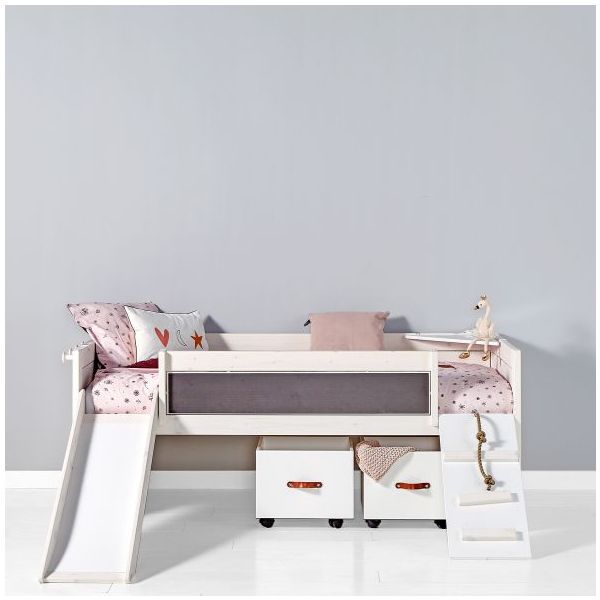 Lit Gigogne avec toboggan et panneau d'escalade