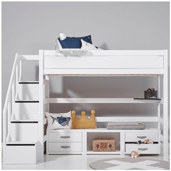 Lit Mezzanine haut (H 177 cm) - Escaliers