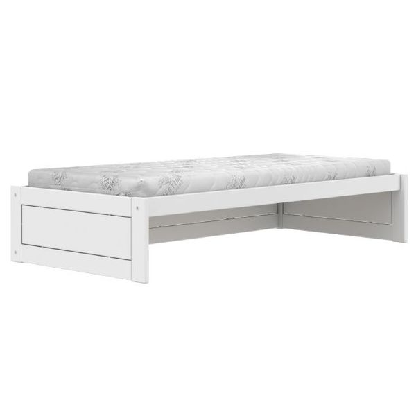 Mitwachsendes Bodenbett Montessori 90 x 200 cm - Weiss