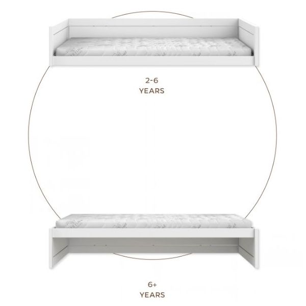 Mitwachsendes Bodenbett Montessori 90 x 200 cm - Weiss