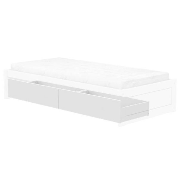 Set aus 2 Aufbewahrungsschubladen für Montessori-Bett - Weiss