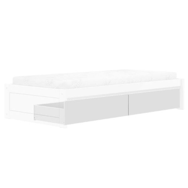 Set aus 2 Aufbewahrungsschubladen für Montessori-Bett - Weiss