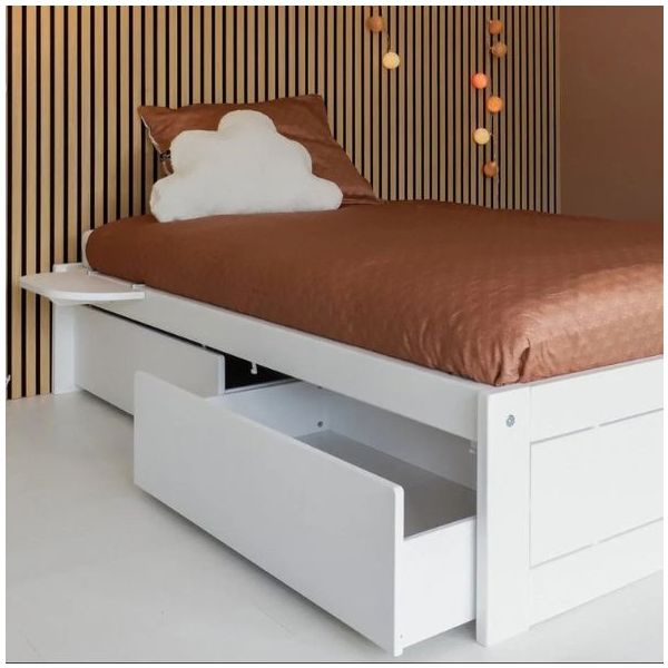 Set aus 2 Aufbewahrungsschubladen für Montessori-Bett - Weiss