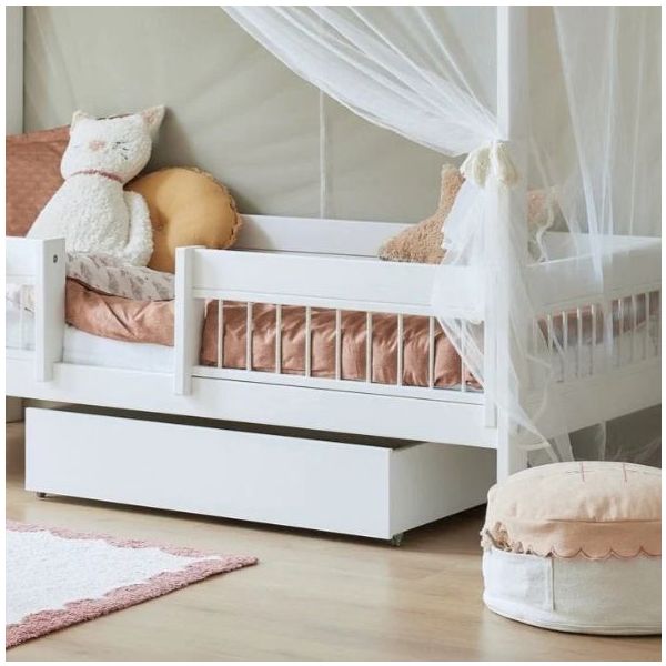 Petite barrière de sécurité à barreaux Breeze - 80 cm - Blanc