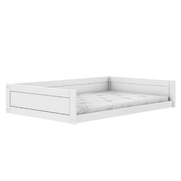 Mitwachsendes Bodenbett Montessori 120 x 200 cm - Weiss