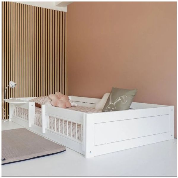 Mitwachsendes Bodenbett Montessori 120 x 200 cm - Weiss