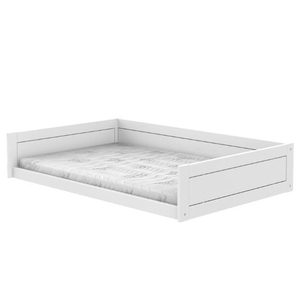 Mitwachsendes Bodenbett Montessori 120 x 200 cm - Weiss