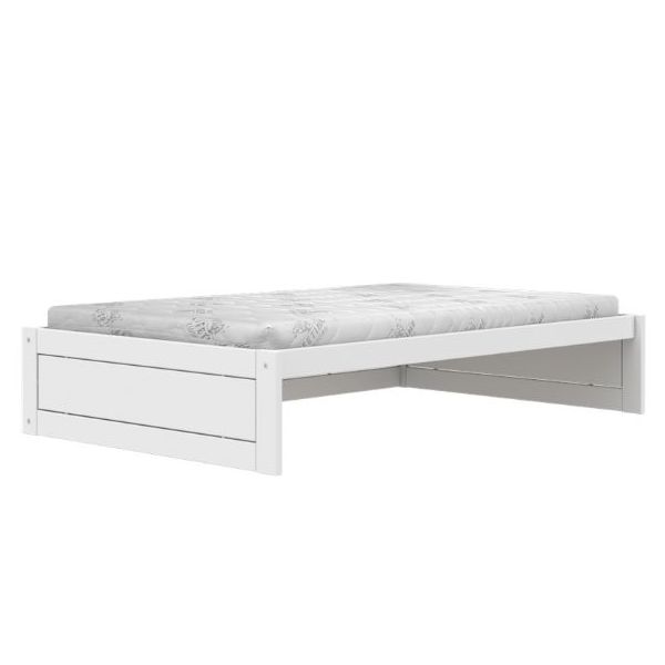 Mitwachsendes Bodenbett Montessori 120 x 200 cm - Weiss