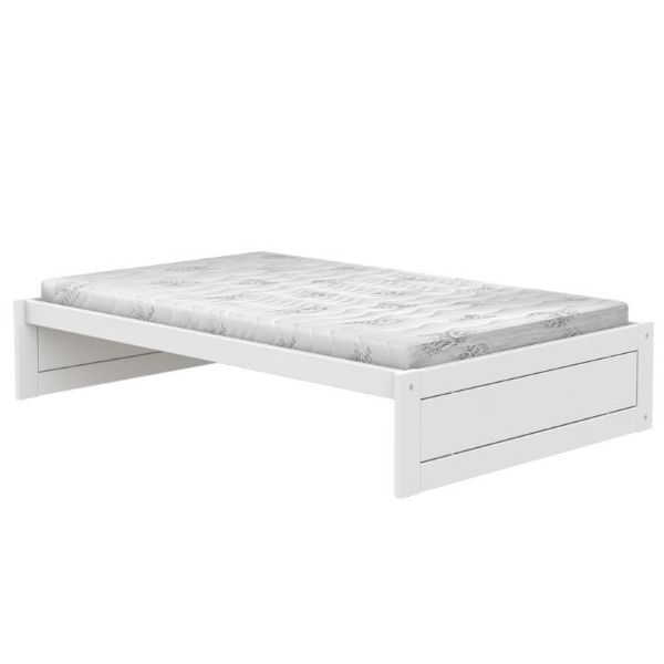 Mitwachsendes Bodenbett Montessori 120 x 200 cm - Weiss