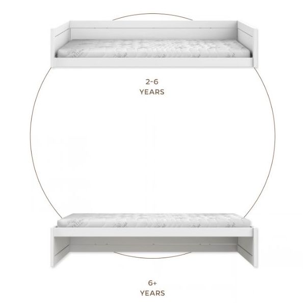 Mitwachsendes Bodenbett Montessori 120 x 200 cm - Weiss