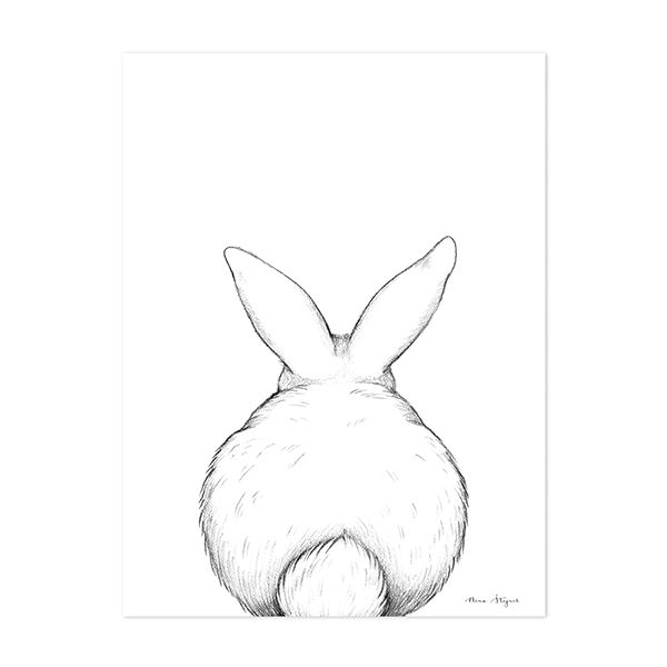 Affiche Lapin de Dos (30 x 40 cm)