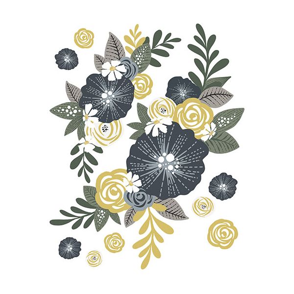 Sticker (29,7 x 42 cm) - Couronne de fleurs