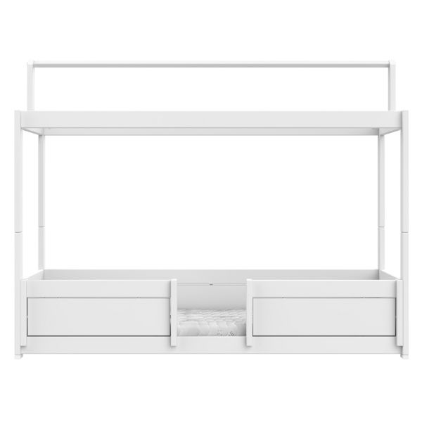 Lit 90 x 200 cm 4 en 1 avec structure supérieure - Deluxe