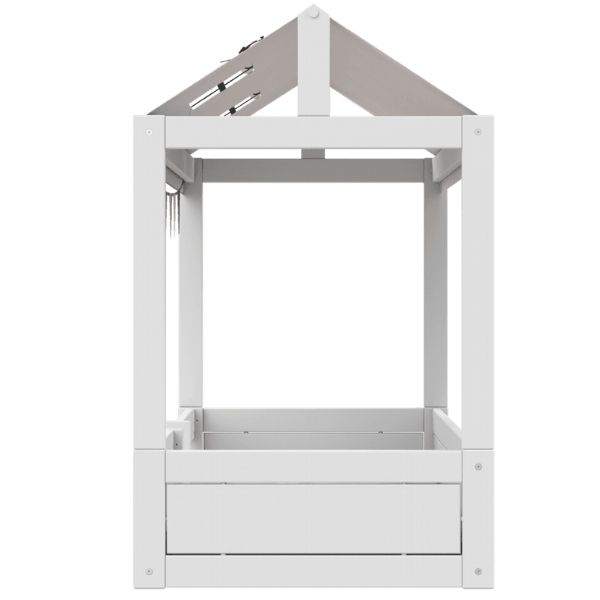Lit Cabane Montessori 90 x 200 cm - Premium - Blanc