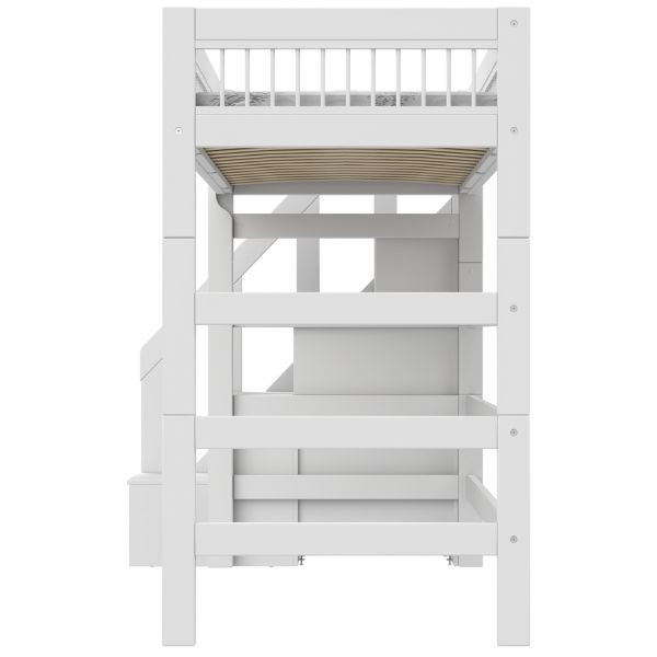 Lit mezzanine 90 x 200 cm hauteur 177 cm avec escalier - Breeze