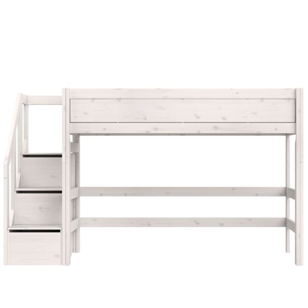 Lit mezzanine 90 x 200 cm mi-hauteur 152 cm avec Escalier - Deluxe