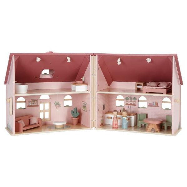 Petite maison de poupée en bois meublée