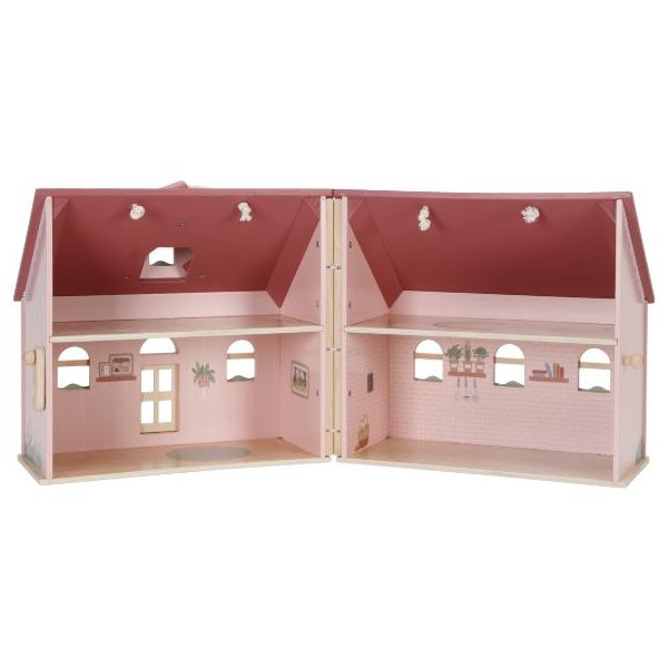 Petite maison de poupée en bois meublée