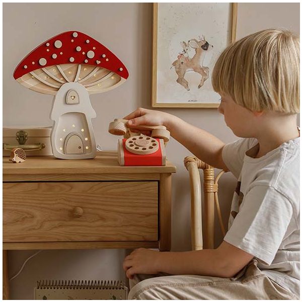 Lampe Maison Champignon - Rouge