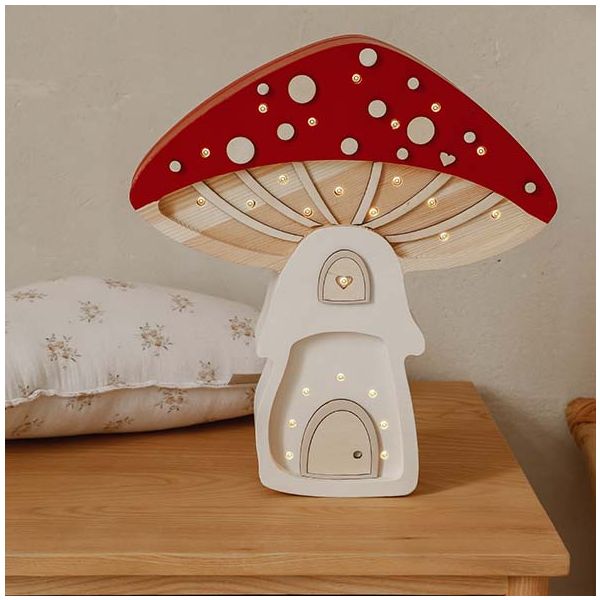 Lampe Maison Champignon - Rouge
