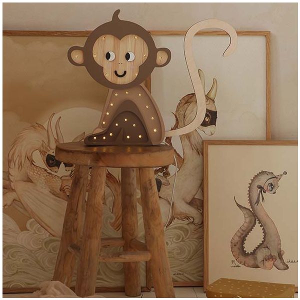 Lampe Singe - Marron