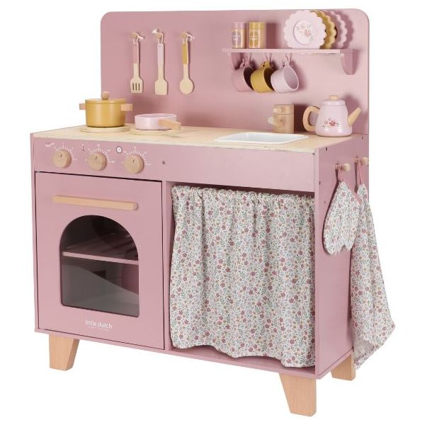 Wooden Play Kitchen with Accessories & Sound - Rose