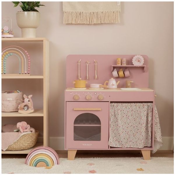 Wooden Play Kitchen with Accessories & Sound - Rose