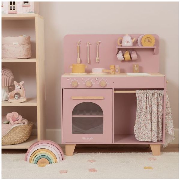 Wooden Play Kitchen with Accessories & Sound - Rose