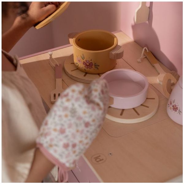 Wooden Play Kitchen with Accessories & Sound - Rose