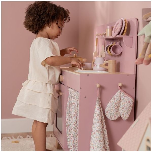 Wooden Play Kitchen with Accessories & Sound - Rose