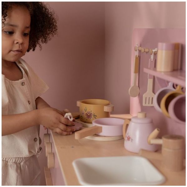 Wooden Play Kitchen with Accessories & Sound - Rose