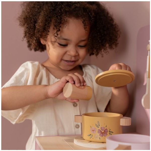 Wooden Play Kitchen with Accessories & Sound - Rose