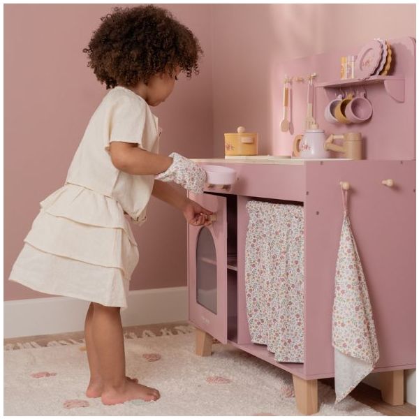 Wooden Play Kitchen with Accessories & Sound - Rose