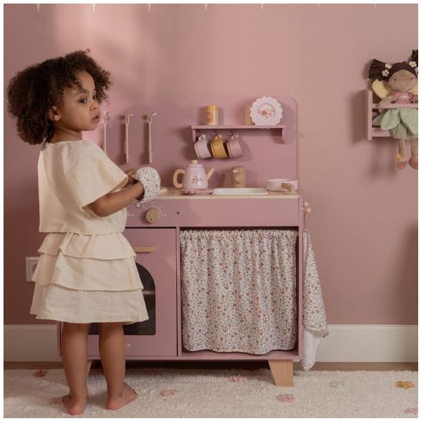 Wooden Play Kitchen with Accessories & Sound - Rose