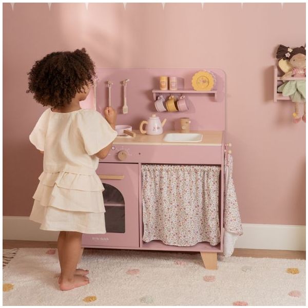 Wooden Play Kitchen with Accessories & Sound - Rose