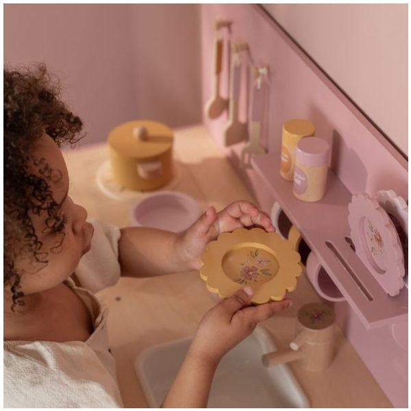 Wooden Play Kitchen with Accessories & Sound - Rose