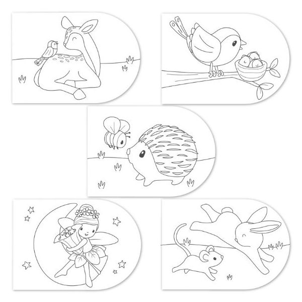 Livre de coloriage avec boîte de peinture - Fairy Garden