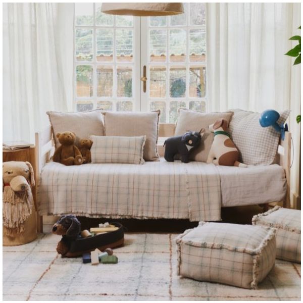 Couvre-lit Tartan - Bleu Sauge