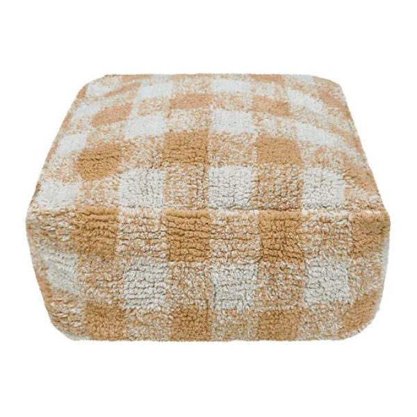 Pouf Lavable Vichy - Miel