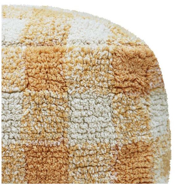 Pouf Lavable Vichy - Miel