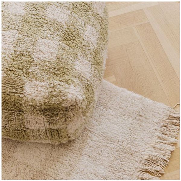 Pouf Lavable Vichy - Matcha