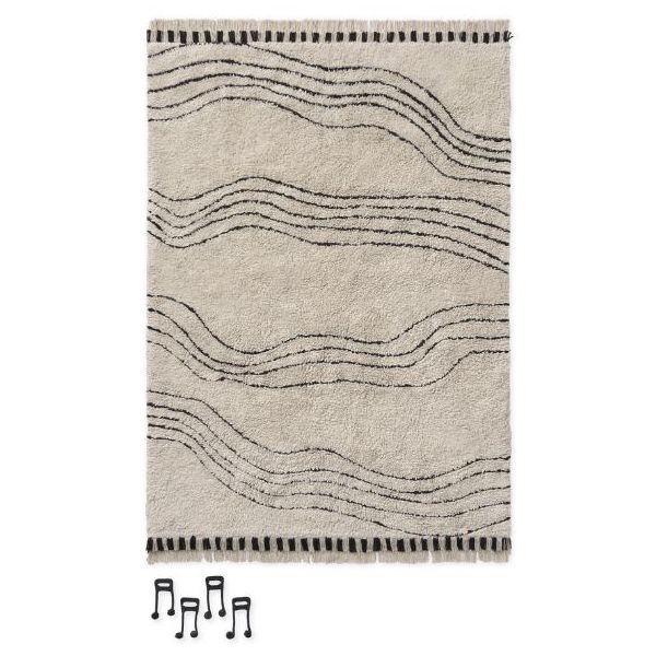 Tapis Lavable Notes de Musique - Noir - 170 x 240 cm