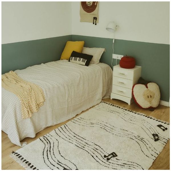 Tapis Lavable Notes de Musique - Noir - 170 x 240 cm