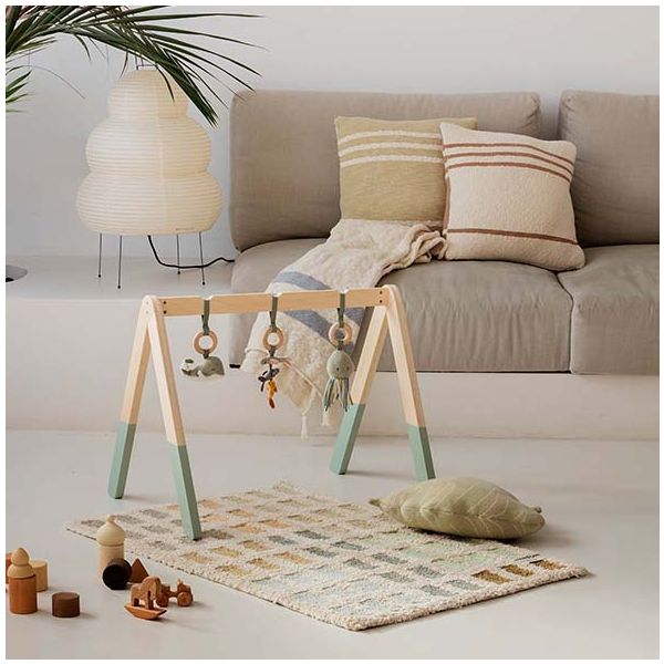 Coussin tricoté Feuille - Olive