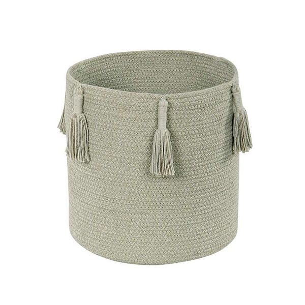 Panier à pompons Woody 30 x 30 cm - Olive